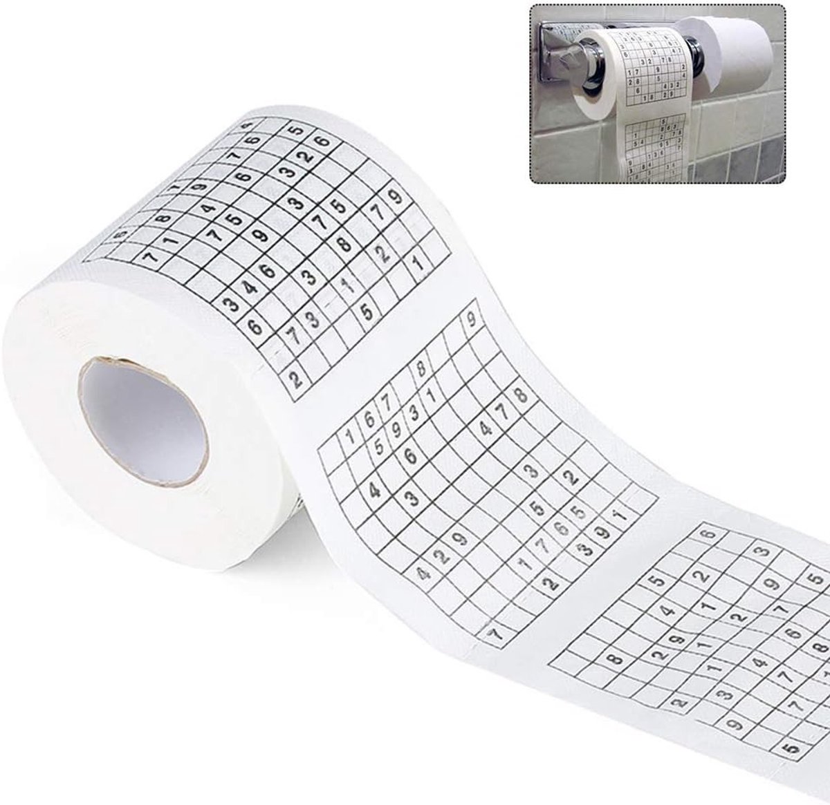 Praktische en Leuke Sudoku Afdruk op Toiletpapier - Ideaal voor Spelletjes en Ontspanning in het Badkamer