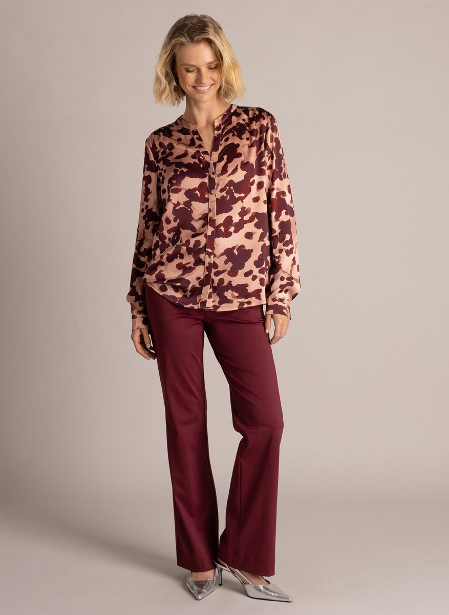 YEST Saffira Tops - Wine Red/Multi Colou - maat 44