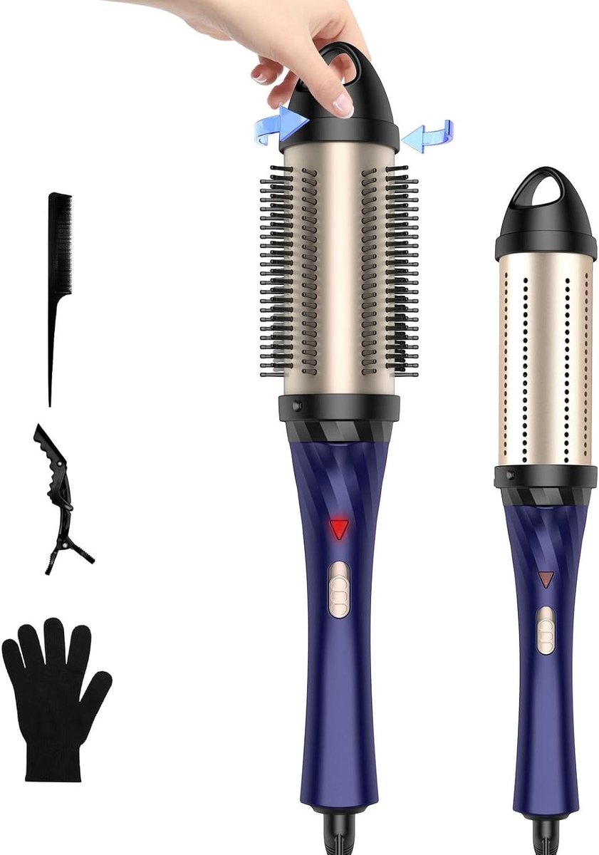Haarstyling Borstel - Krulborstel Stijltang - Haar Volume Creëren - Ionische Tourmaline Technologie - 32mm - Zwart