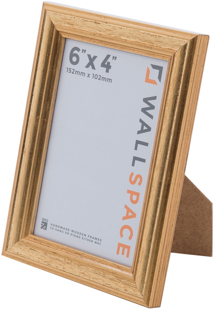 Gouden fotolijst 6x4 inch - Massief hout - Echt glas - Elegante uitstraling voor je favoriete foto's - ShopVlot