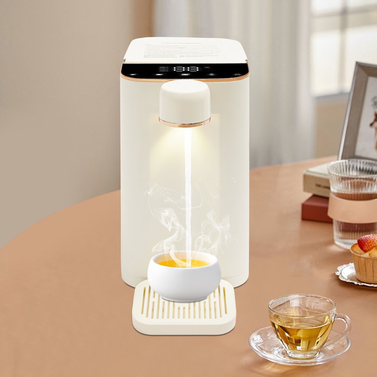 Elektrische Waterdispenser Op Tafel - Touchscreen Ontwerp - Meerdere Temperatuurselectie - Kwantitatieve Waterafvoerfunctie - Compact - Voor Thuis En Kantoor