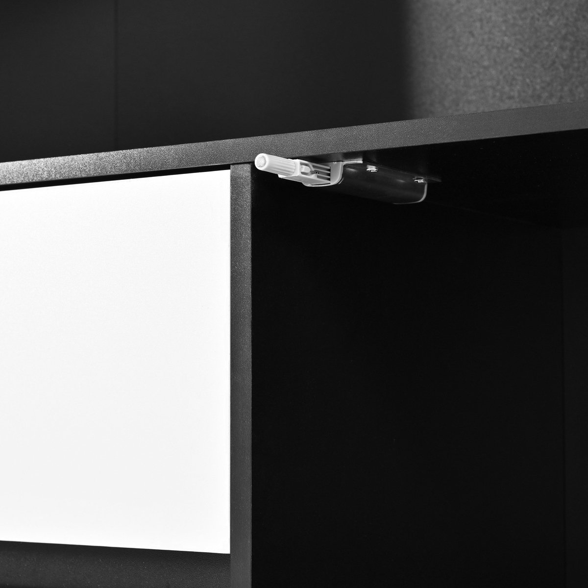 Merax Hoge Vitrinekast met Ledverlichting - 80 x 40 x 180 cm - Zwart en Wit - Glazen Deuren - Lade - Glazenhouder