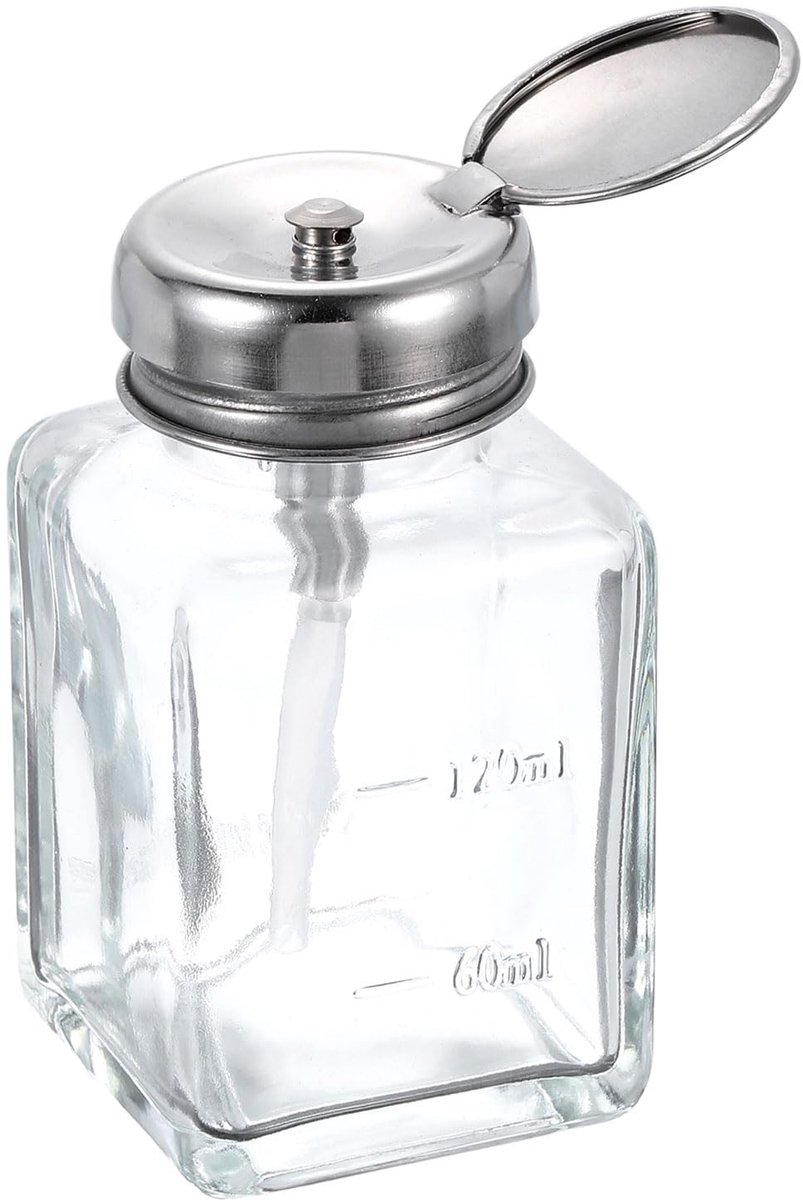 Oplosmiddel-alcoholdispenser 120 ml - drukvloeistofdispenserpomp - flessproeikop met kunststof buis - ShopVlot