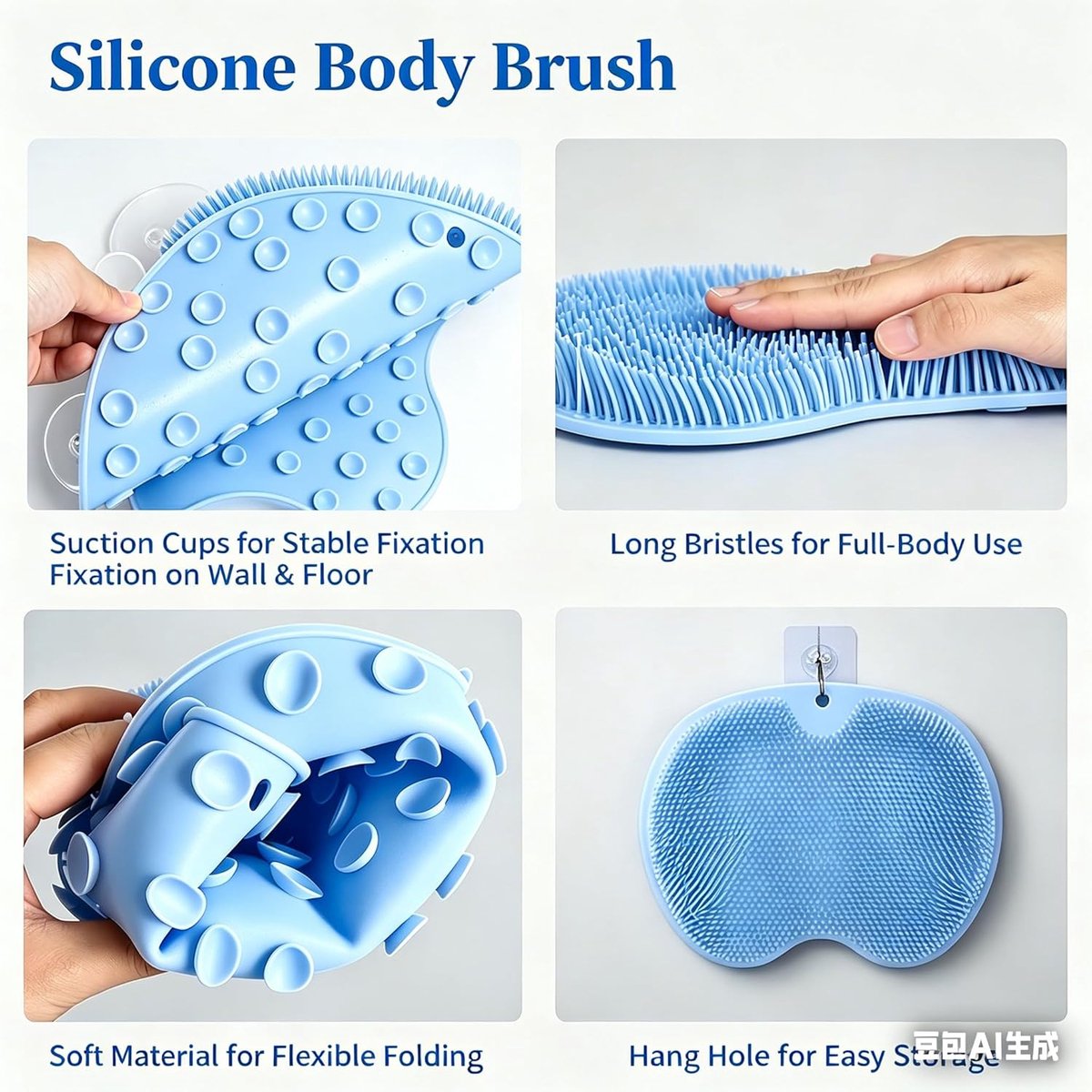 Voetscrubber voor douche - Siliconen voetwasmat - Antislip met zuignap - Reinigt en masseert uw voeten - ShopVlot