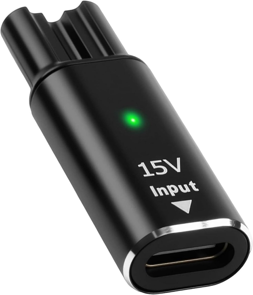 Oplaadadapter USB-C 15V voor Scheerapparaten en OneBlade - Compatibel met Series 7000, 5000 en 3000, Snelle Oplading en Duurzaam Ontwerp