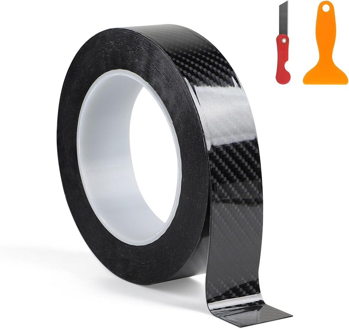 Zelfklevende Carbon Fiber Tape Zwart Glanzend 3 cm x 10 m - Sterk, Duurzaam en Waterbestendig Plakband voor Diverse Toepassingen