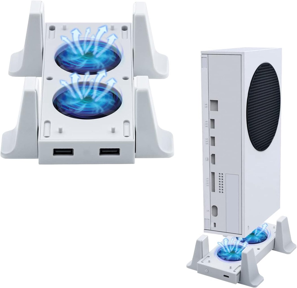 Verticale Koelventilator Voor Xbox Series S, Koelstandaard Met LED-Indicator/Dubbele USB-Poorten (Alleen Voor Xbox Series S)