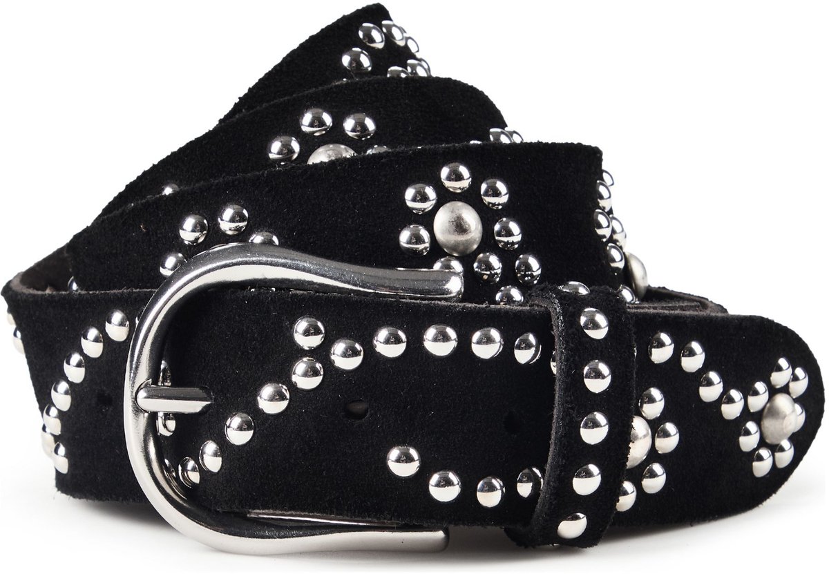 b.belt Studded belt Leder - Dames - 80 cm - black