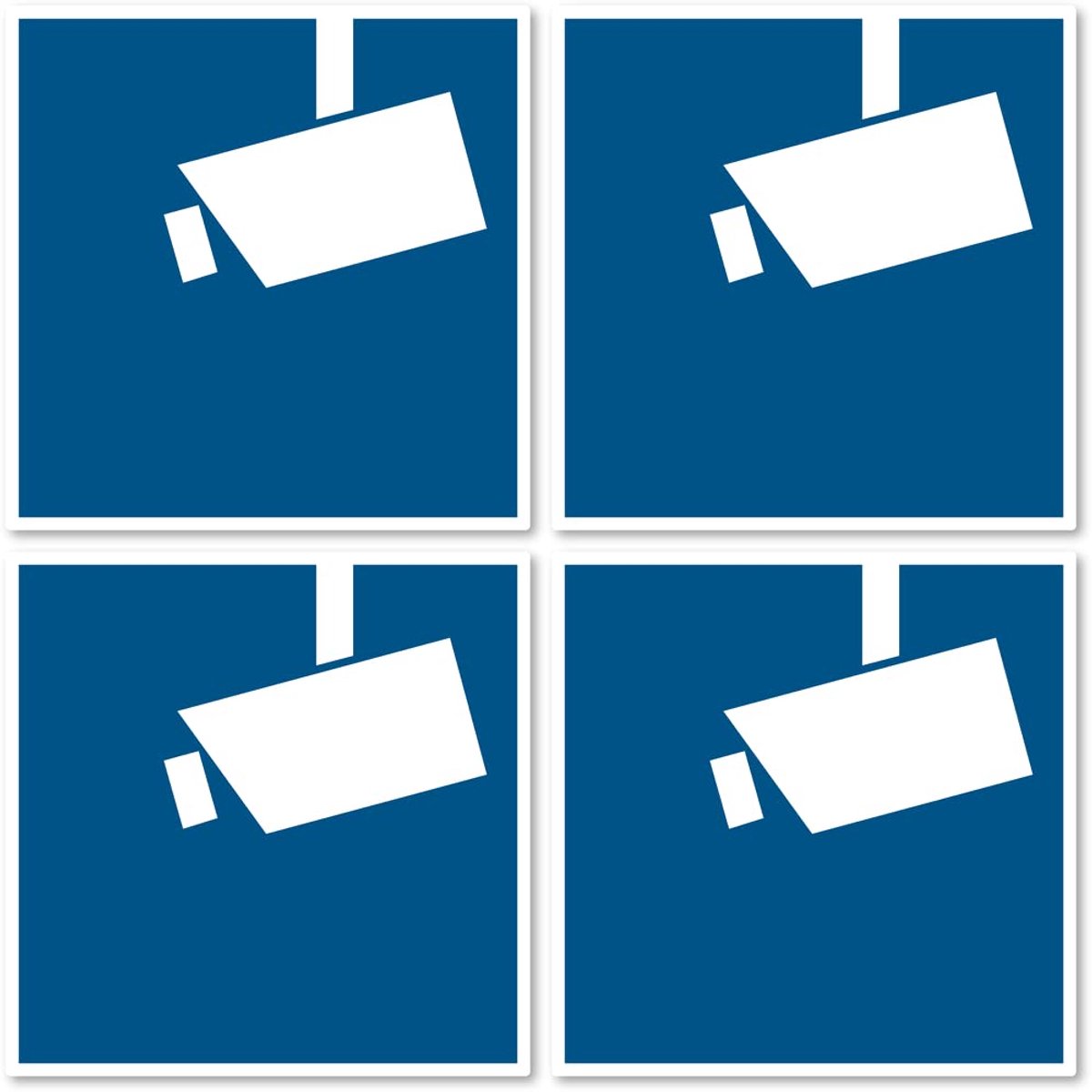 Bewakingscamera stickers Ø 7,5 cm - 4 stuks - biedteken volgens DSGVO/BDSG - verhoogt beveiliging - ShopVlot