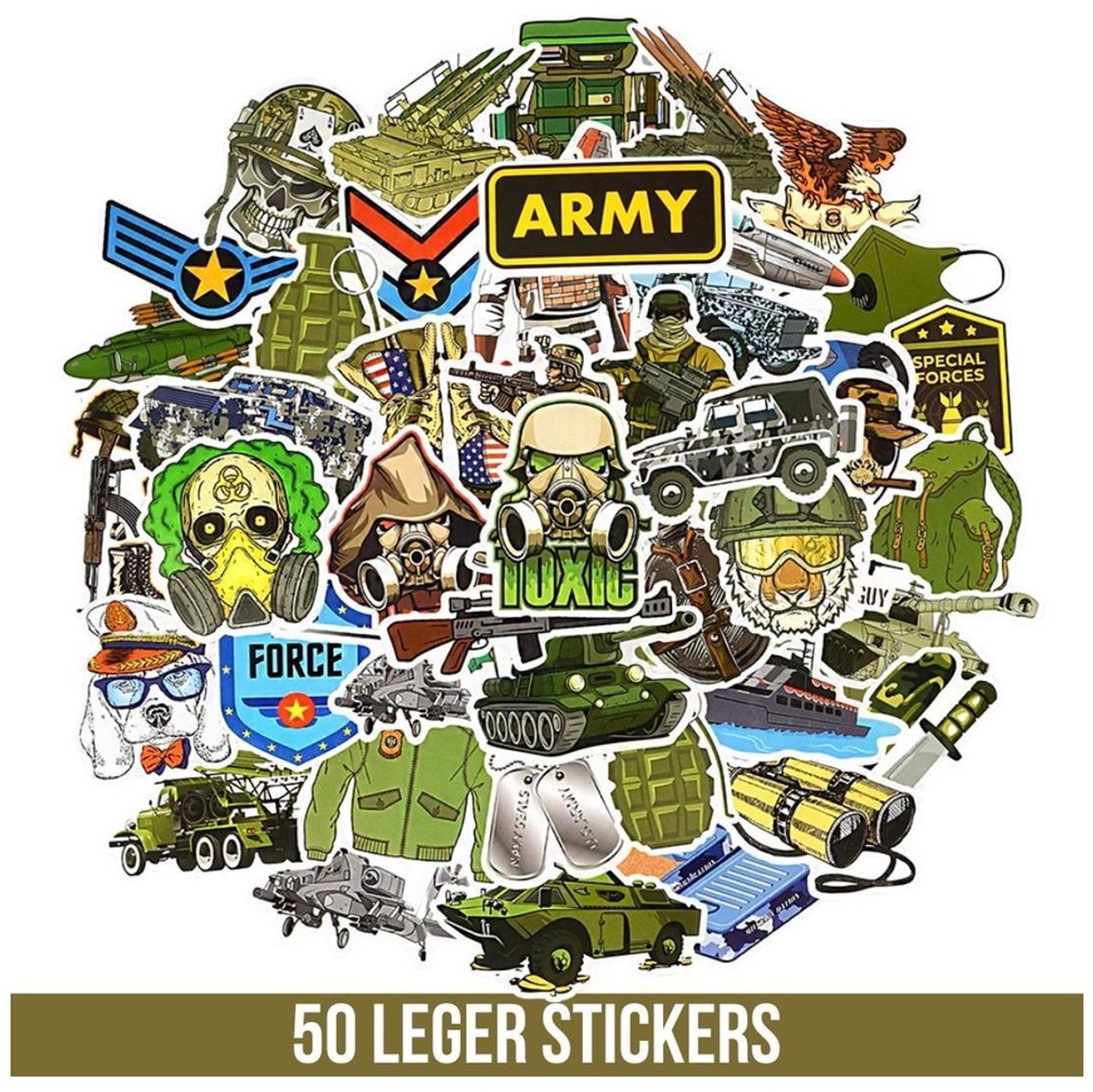 50 Leger Stickers – Army, Landmacht & Militairen