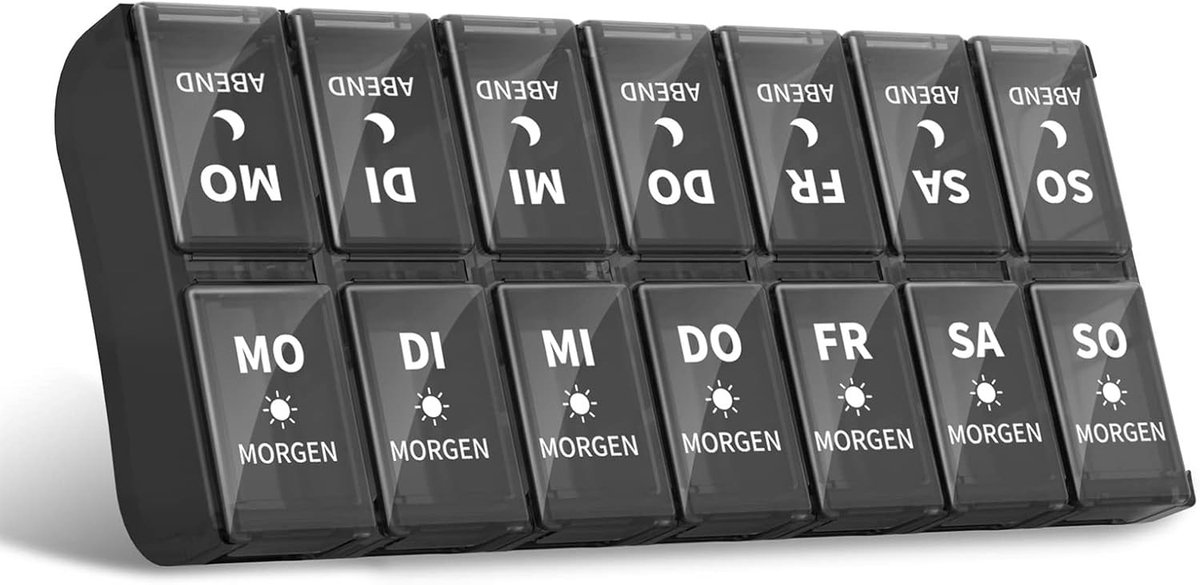 Tabletten Organizer voor 7 Dagen met 2 Compartimenten - Afneembare Pillendoos voor Medicijnen