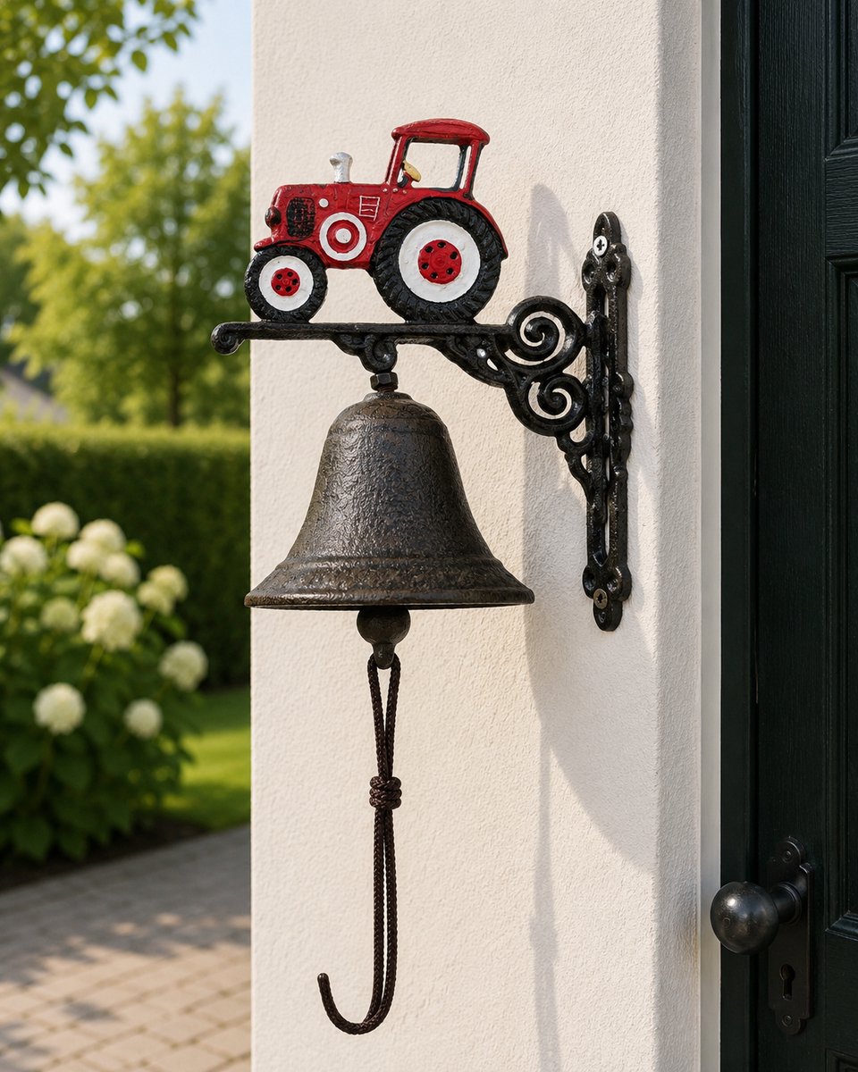 DEURBEL / GIETIJZER / TRACTOR / ROOD/ TREKKER /