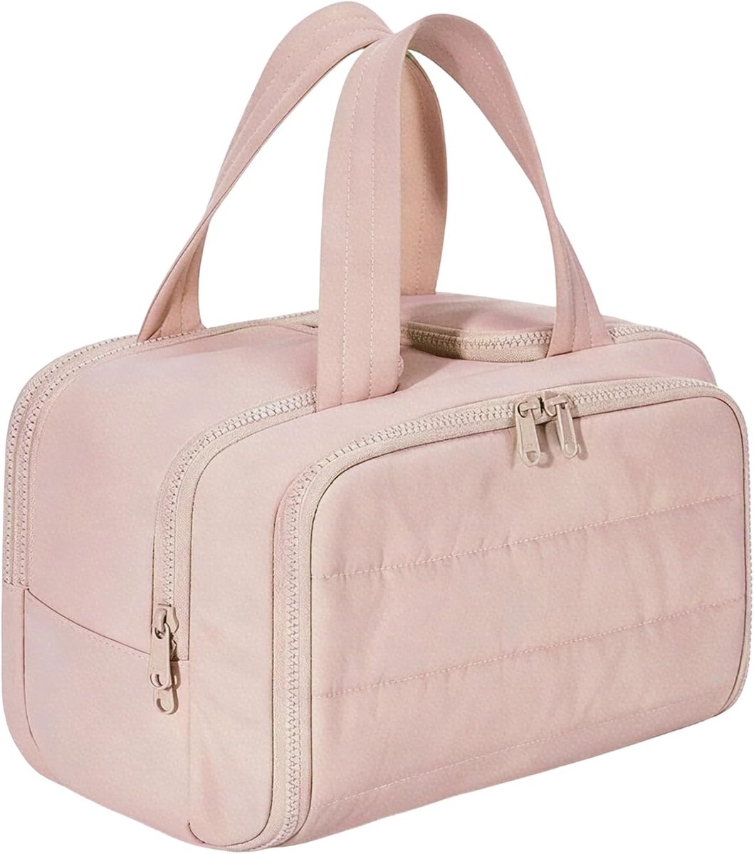 Toilettas grote - 4 compartimenten - gewatteerde make-up organizer - waterdicht en lekvrij voor op reis - ShopVlot
