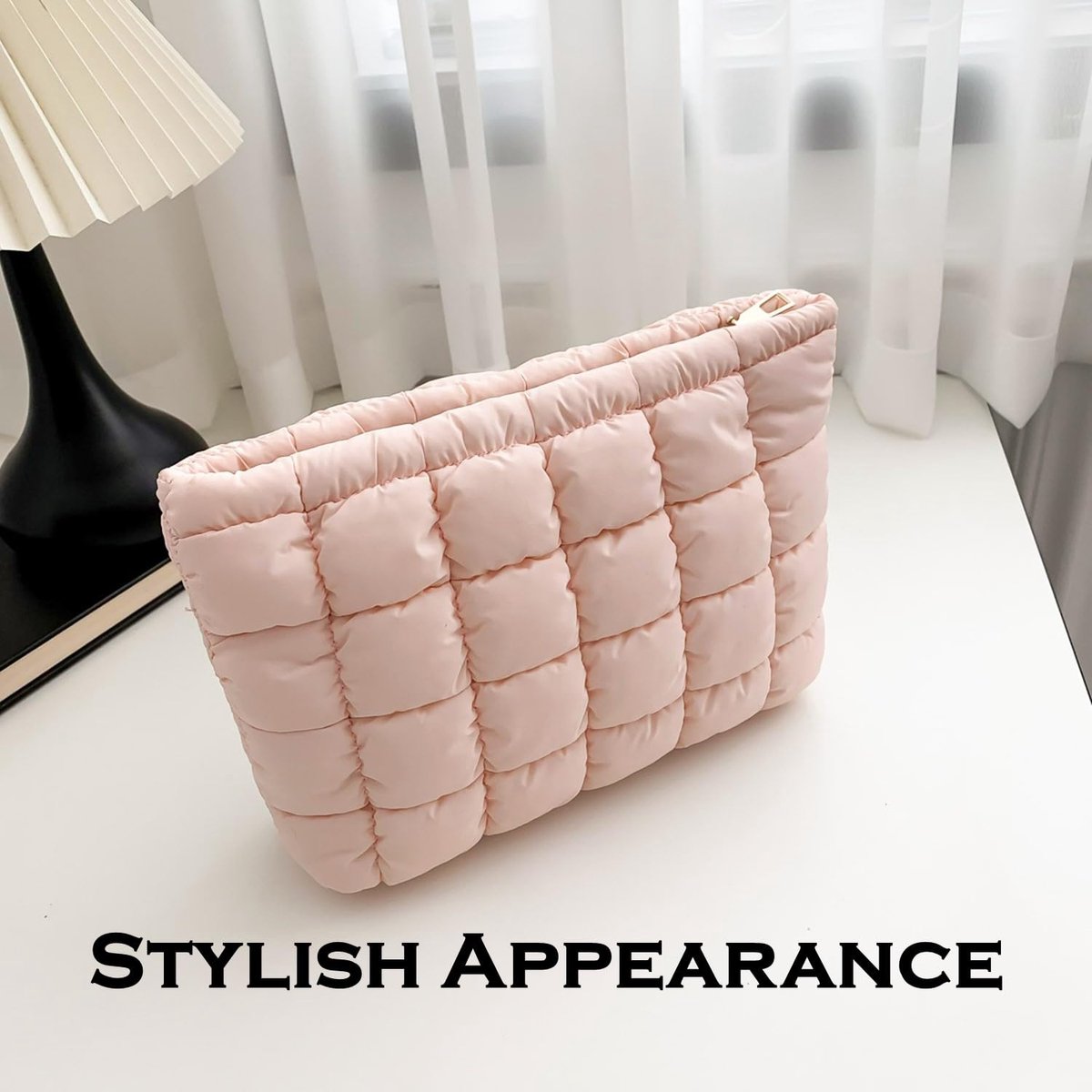 Make-uptas Gezwollen Gewatteerd - Roze - Cosmetische Organizer - Perfect voor Reizen - ShopVlot
