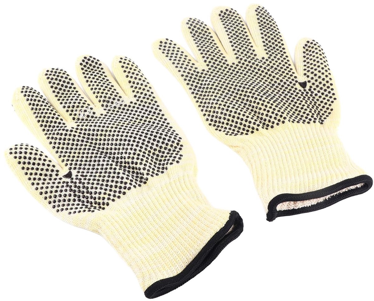 Hittebestendige BBQ Grill Handschoenen tot 800°C met Aramidevezel en Siliconen Coating voor Buiten koken, Oven en Vuurkorf