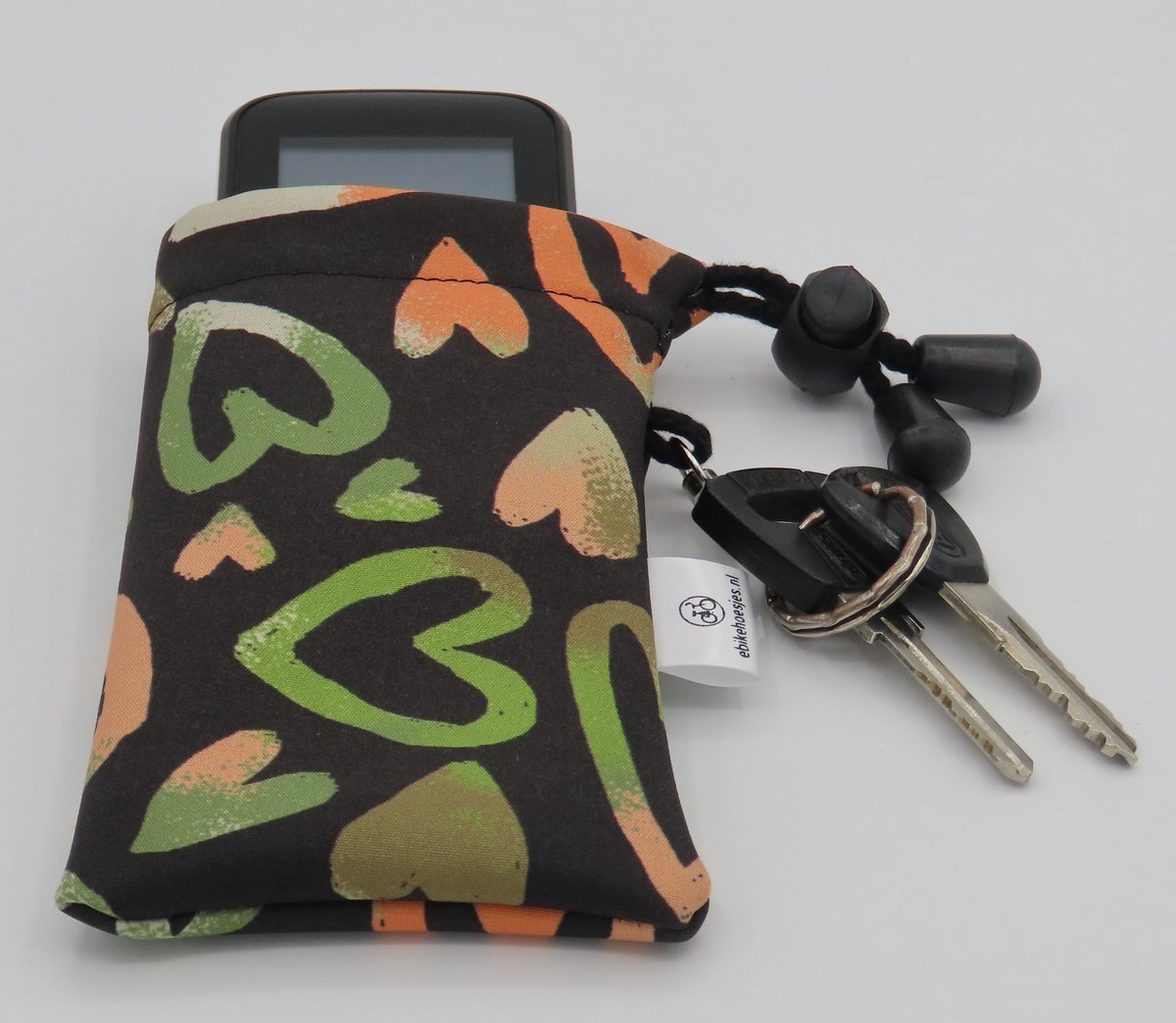 Ebike hoesje S display Hartje op zwart Kiox 300 shimano 6100 softshell DLX