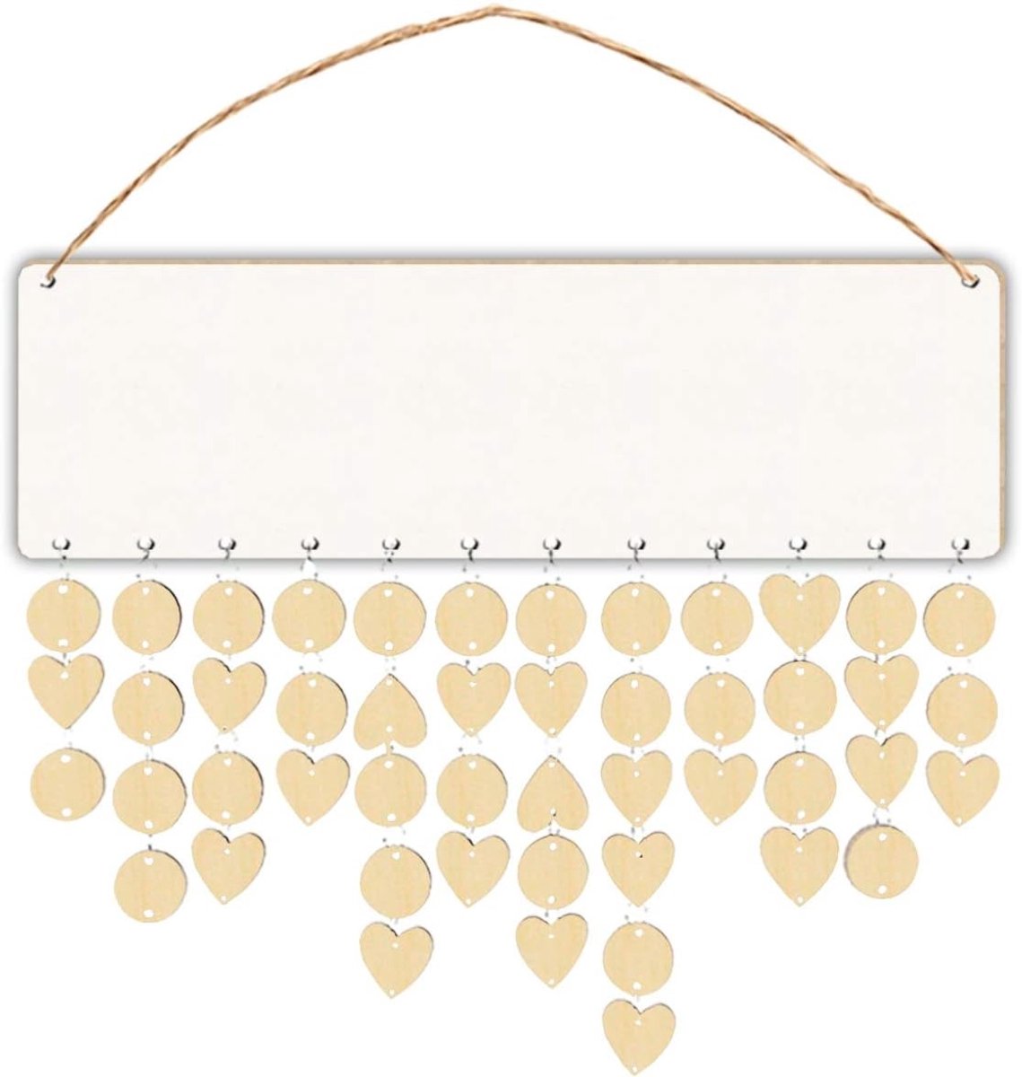 Houten Verjaardagskalender voor DIY Creaties - Lege Hangende Kalender voor Persoonlijke Aanpassingen en Decoratie