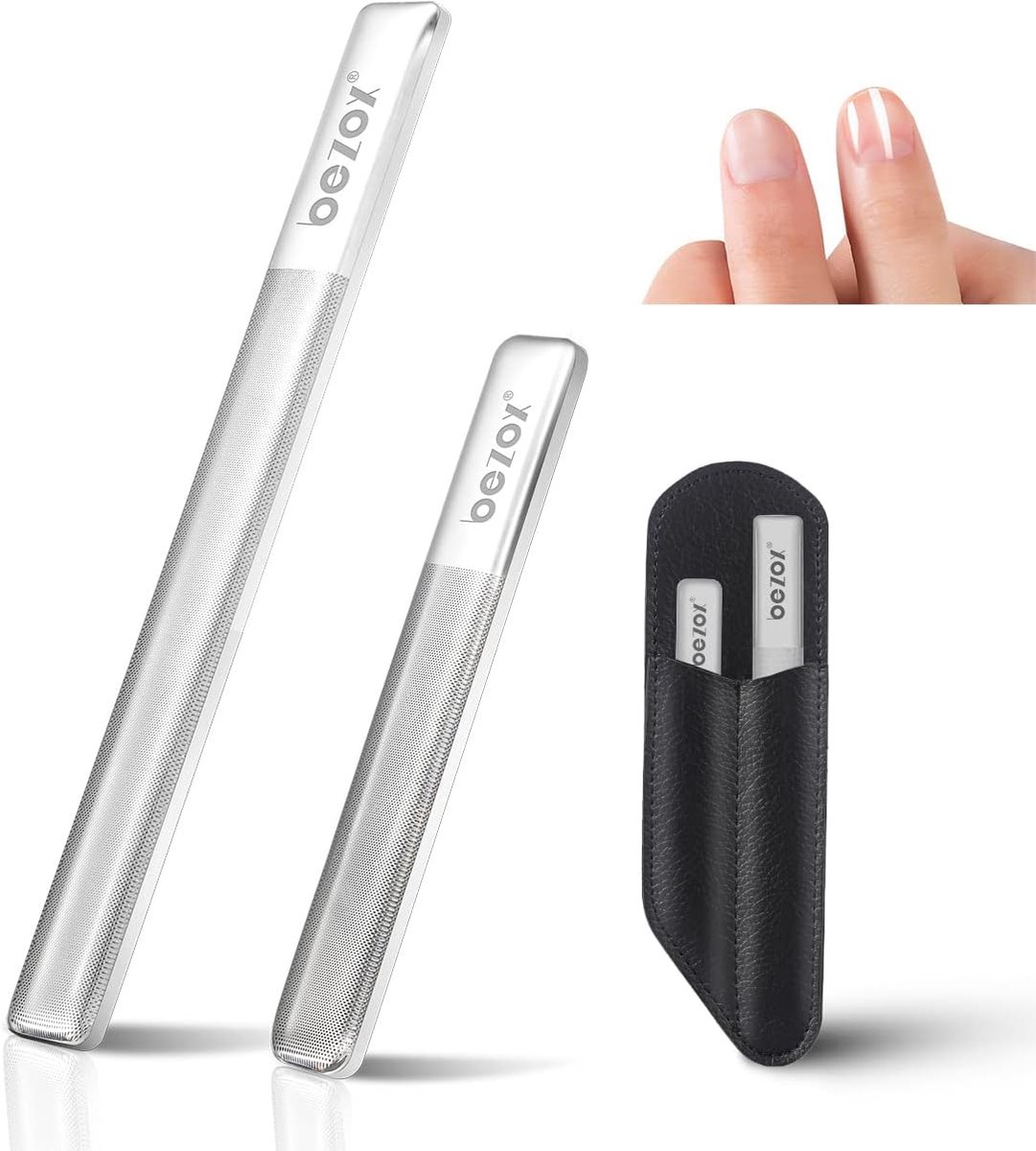 SnelShoppen - Thicker Crystal Nail Files Set - Professionele Nano Glas Vijl Set voor Natuur- en Acrylnagels - Manicure Tools voor Thuis en Salon - 5 S