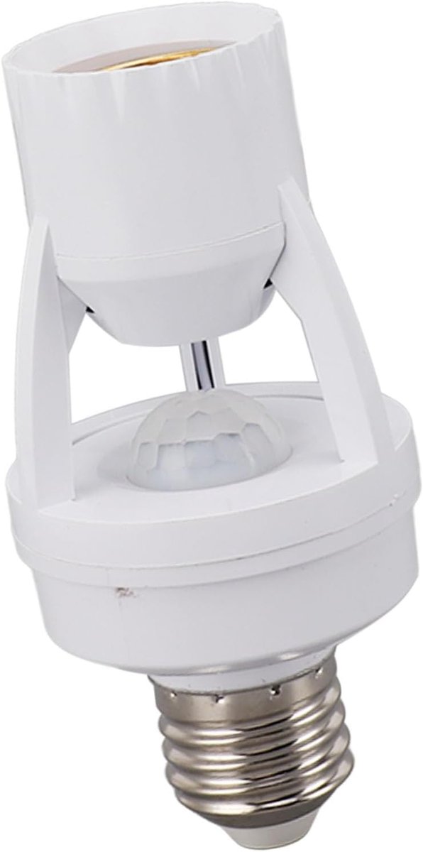 Motion Sensor Light Connection E27, Automatic On/Off, Adjustable PIR Sensor, ABS Material, 100-240V, for Garage - ShopVlot