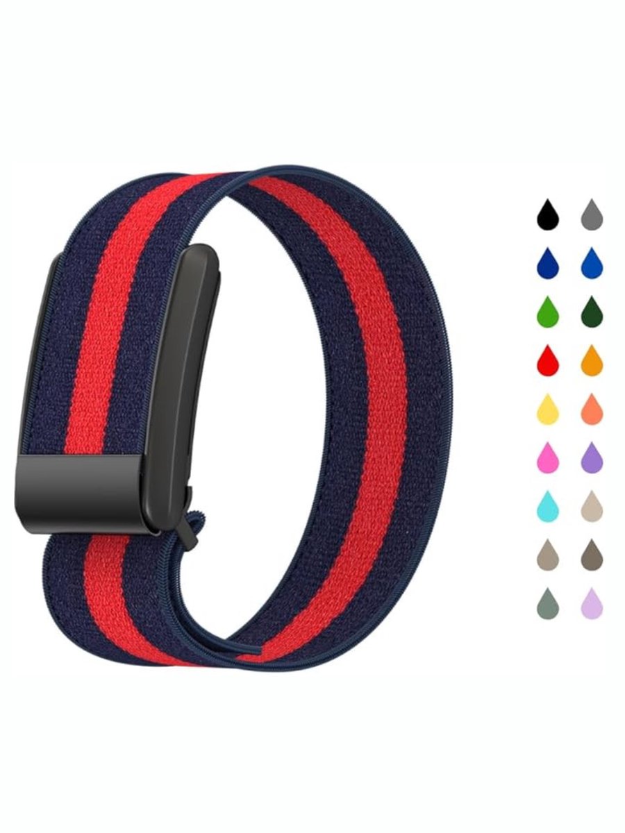 Allvia® Whoop Band - Fitness Band - Fitness Accessoires - Horlogeband voor WHOOP 4.0 - Ademende en Verstelbare Nylon Sportband - Marinerood - 20cm x 4cm x 1cm