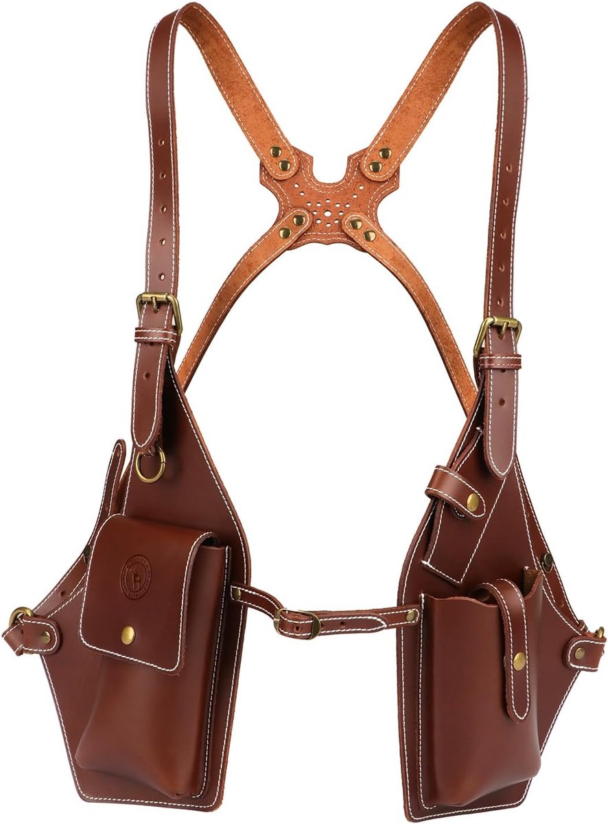 TOURBON Genuine Leather Underarm Shoulder Holster Wallet Anti-Theft Harness Bag Phone Holder for Outdoor Travel - ShopVlot