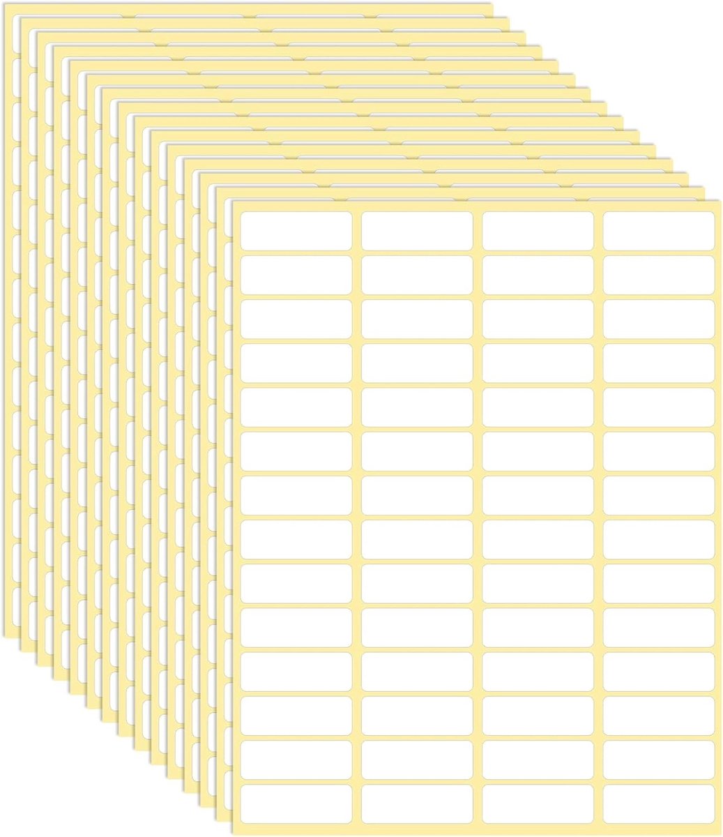 1680 Stuks Witte Stickers 38x13mm Lege Zelfklevende Naamlabels voor Adres, Organisatie en Kantoorgebruik