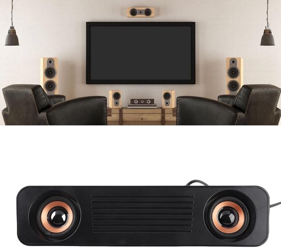 Desktop Luidspreker - Soundbar PC - Muziek Luisteren - Ruimtebesparend Ontwerp - Slank Profiel - Goud — afbeelding 3