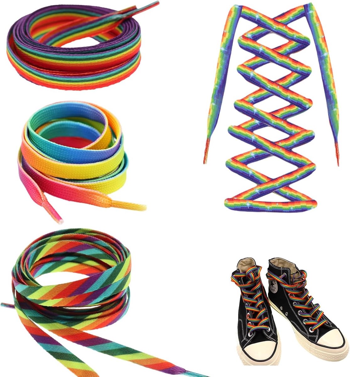 LGBTQ Camouflage Sneakers Laces van Nylon - Dunne Platte Veters van 120 cm voor Sneakers en Schoenen