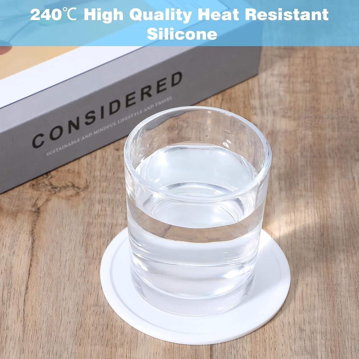 Onderzetters set van 4 - ronde siliconen - antislip en geïsoleerd - perfect voor meubelbescherming - ShopVlot