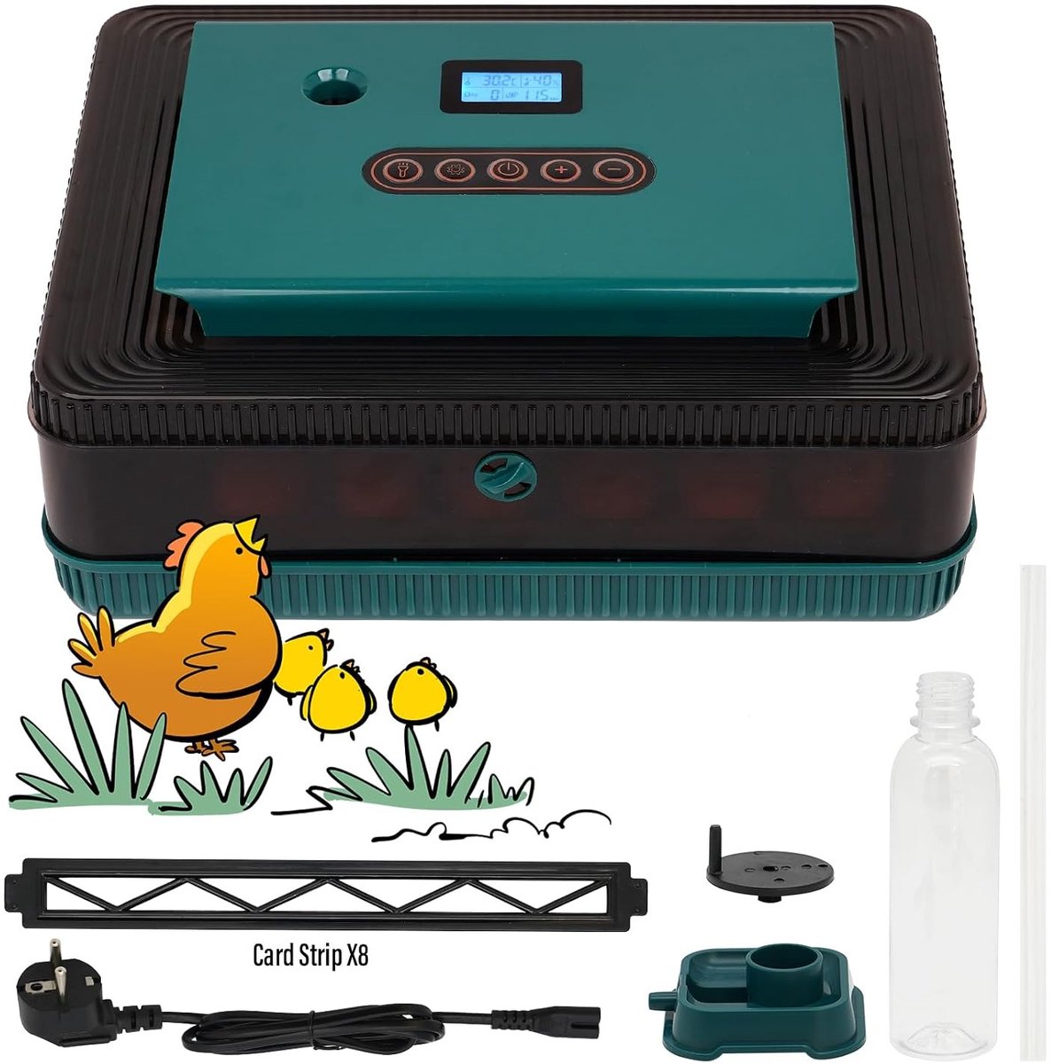 Volautomatische Incubator voor Kippen en Pluimvee met Multifunctionele LED Display, Temperatuur- en Vochtigheidscontrole voor het Uitbroeden van Eenden en Ganzen