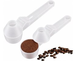 EBHO 2 pieces coffee dispensing spoon with funnel, measuring spoon for powder, doser with wiper for refillable capsules and protein
