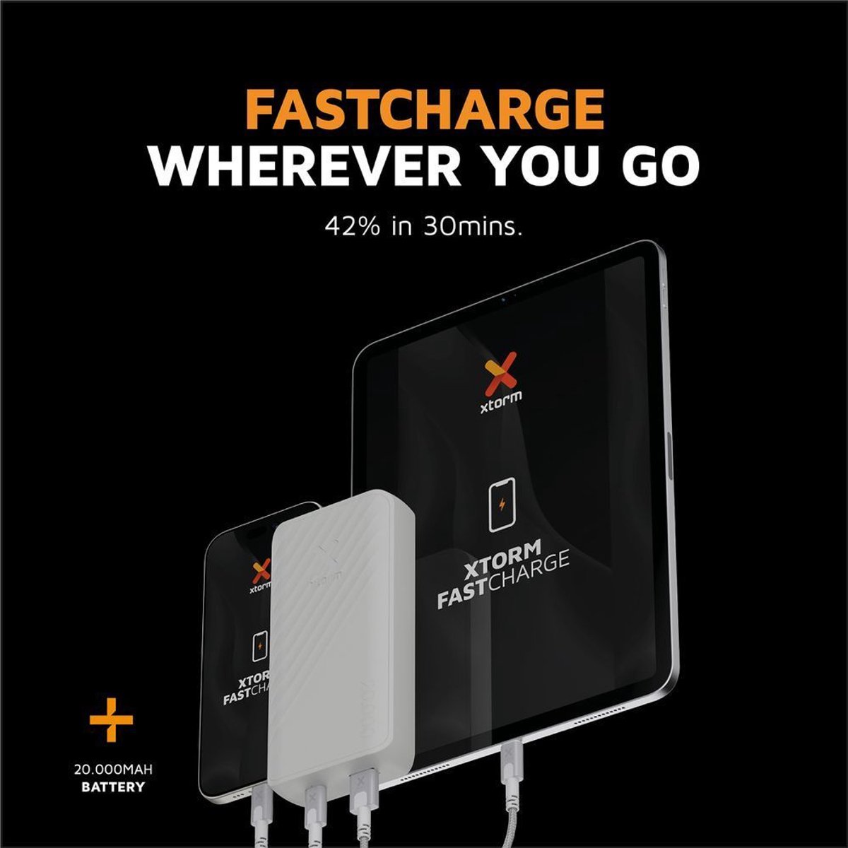 Xtorm Go2 Powerbank - 20.000 mAh - 1x USB-A - 1x USB-C - Xtorm - €48,00