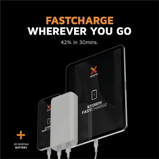 Xtorm Go2 Powerbank - 20.000 mAh - 1x USB-A - 1x USB-C
