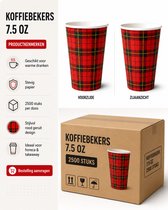 Lumors 2500 stuks (7,5oz) - - Kartonnen koffiebekers - Schotse/Scotty Ruit - 180ml (7,5oz) -