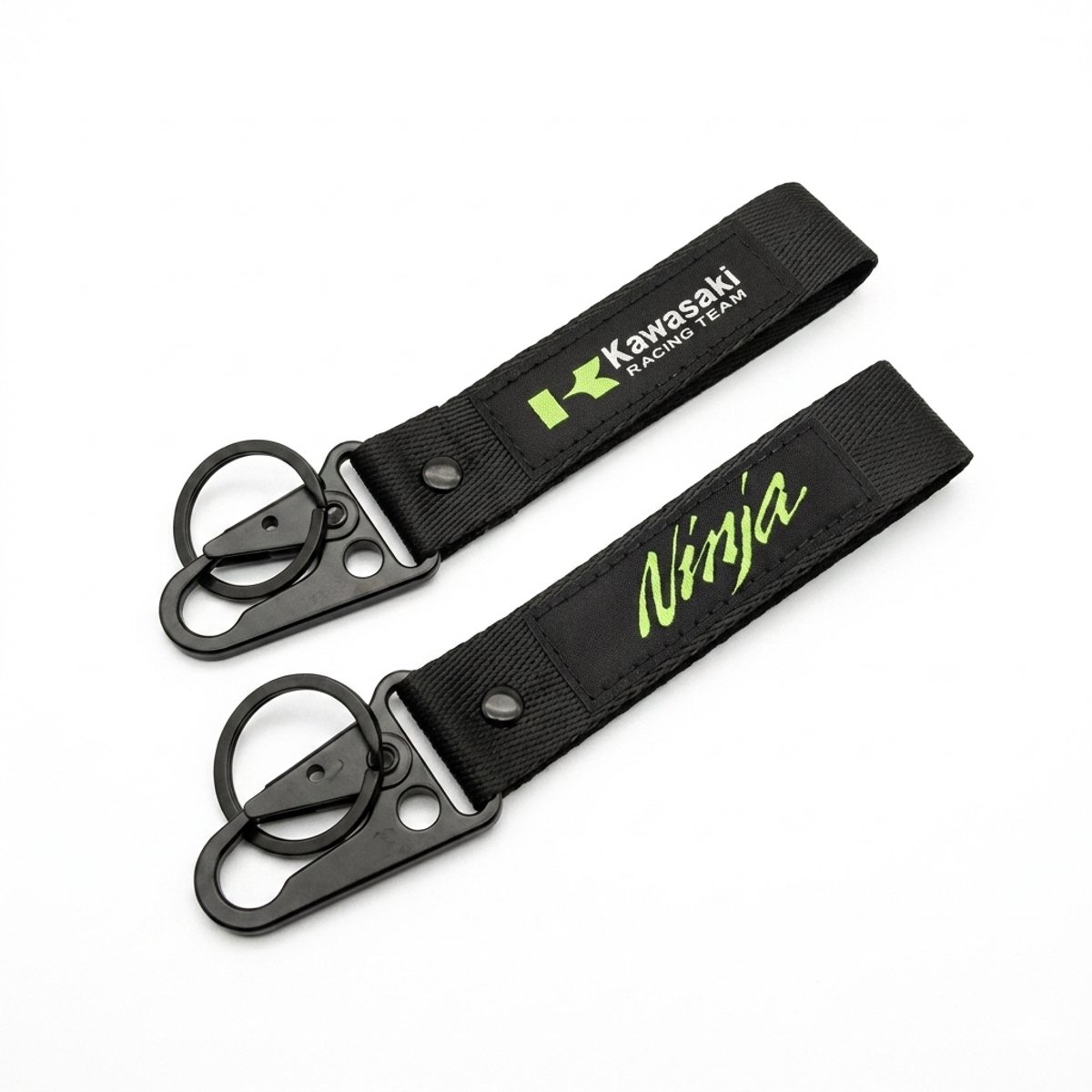 Kawasaki Motor Sleutelhanger - Ninja & Racing Team - Zwart/Groen - Met Karabijnhaak - Cadeau voor Motorrijder