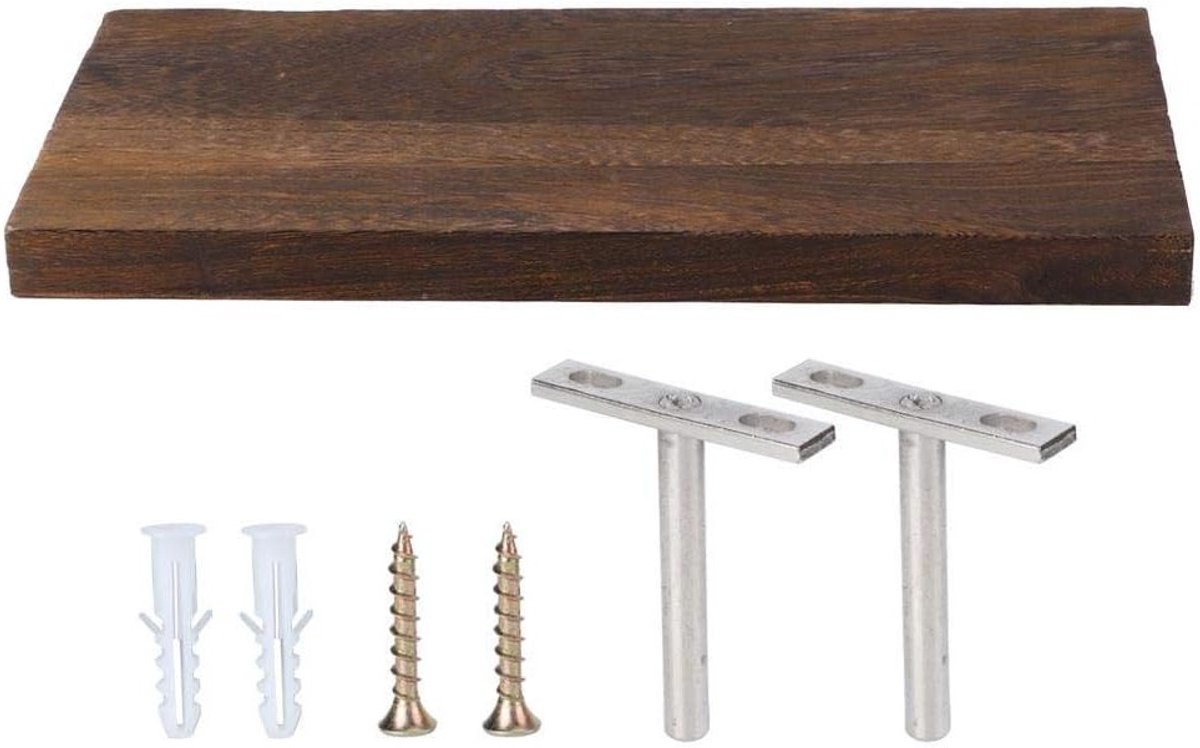 Drijvende Planken van Hout, Wandplank voor Foto's en Boeken, Ideaal voor Woonkamers en Winkels (30 x 14 x 2 cm)