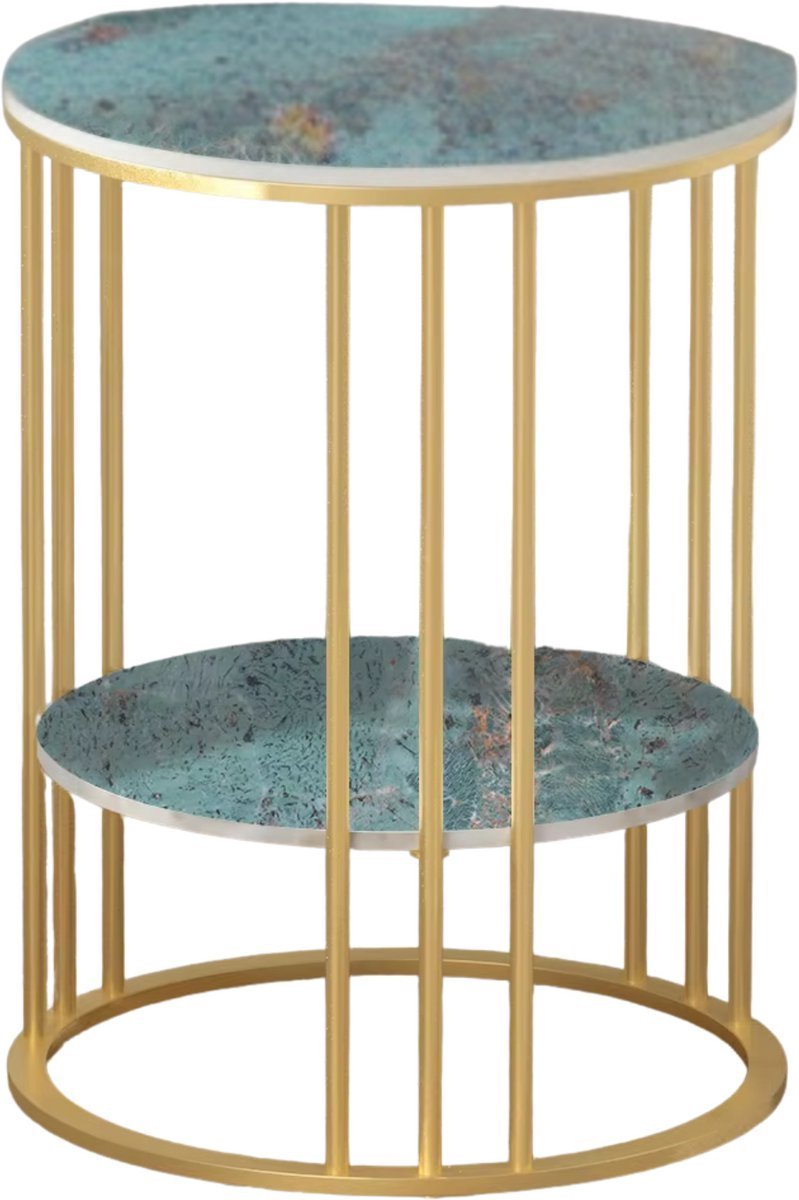 Salontafel 40cm - Ronde bijzettafel, Woonkamer en Emerald look - Voor Eetkamer, Woonkamer en Kantoor