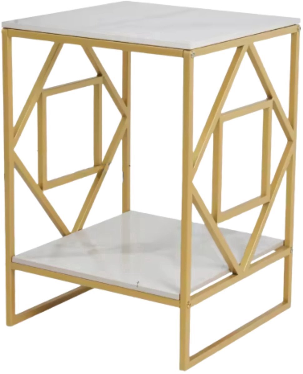 Salontafel 40cm Marmer - Marmer, Moderne en Goud met Echter marmer - Voor Eetkamer, Woonkamer en Kantoor