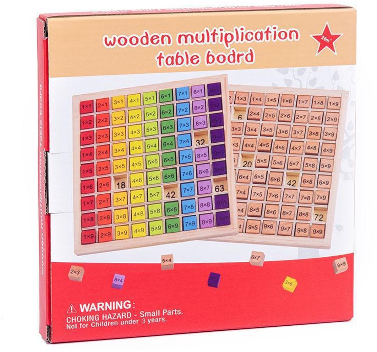 Tafels Leren Houten Leerbord – Vermenigvuldigen & Keersommen – Educatief Speelgoed – Montessori Rekenspel – 2-in-1 Rekenen en Bouwspel — afbeelding 8