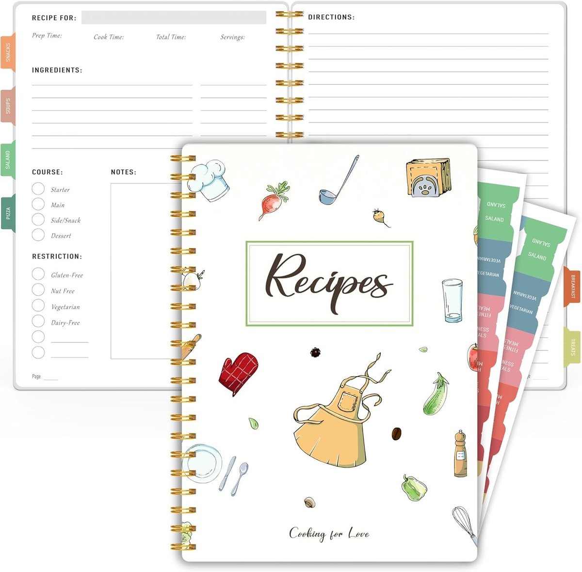 Dailygoods - Leeg Receptenboek A5 - Maak en Organiseer Uw Recepten
