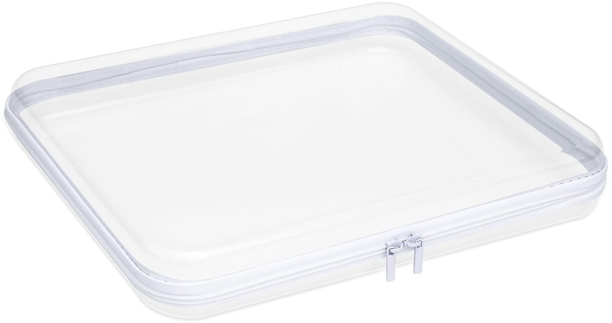 Dailygoods - Transparante toilettas harde schaal met ritssluiting - Waterdichte opbergdoos voor cosmetica en meer