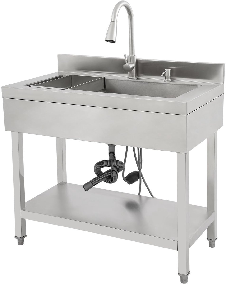 Dailygoods - Roestvrij Stalen Gastro Spoelbak voor Commerciële Keuken