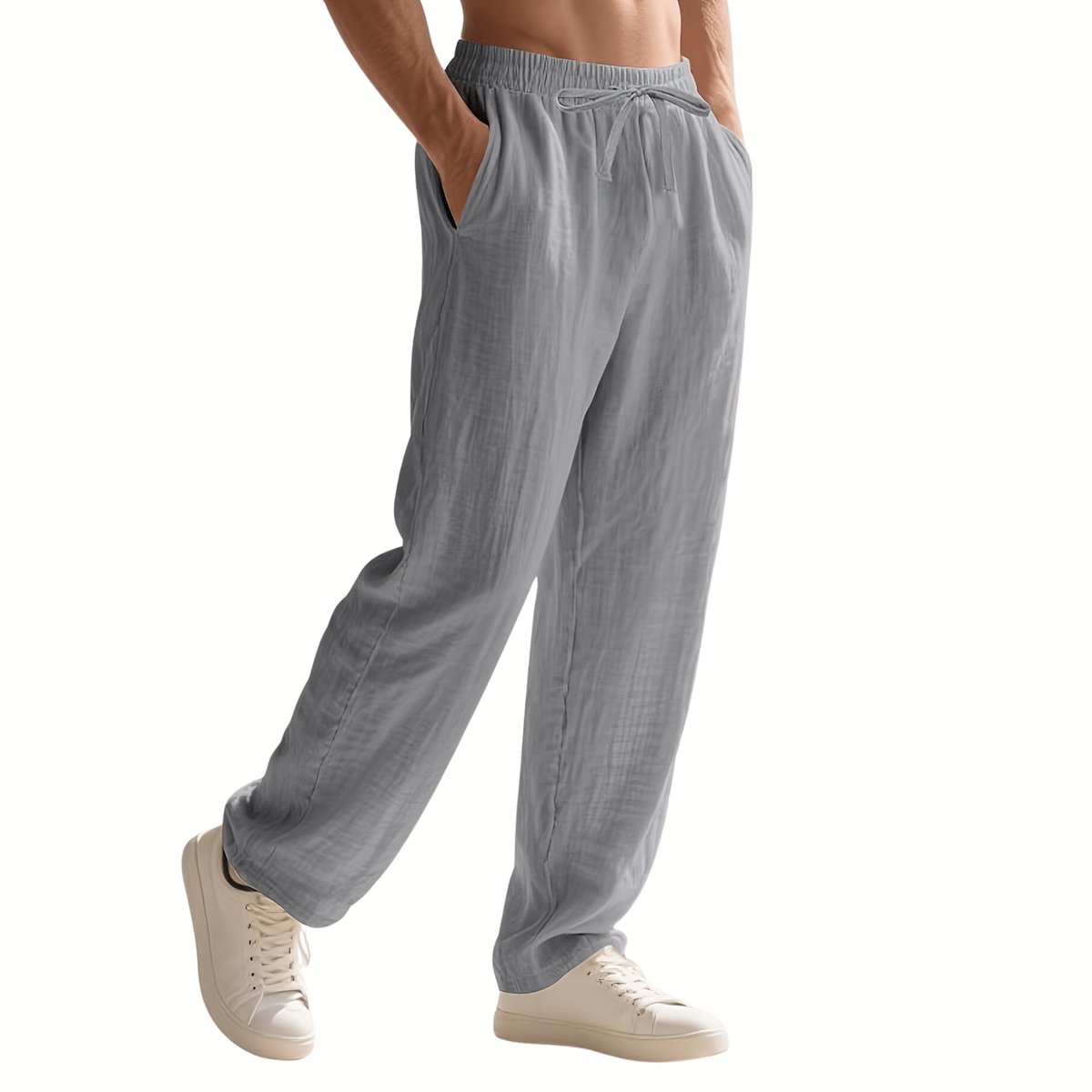 Currero Linnen Broek Heren - Zomerbroek - Volwassenen - Lange Broek - Pantalon - Strandbroek - Zomer - Ibiza Stijl - Donkergrijs M