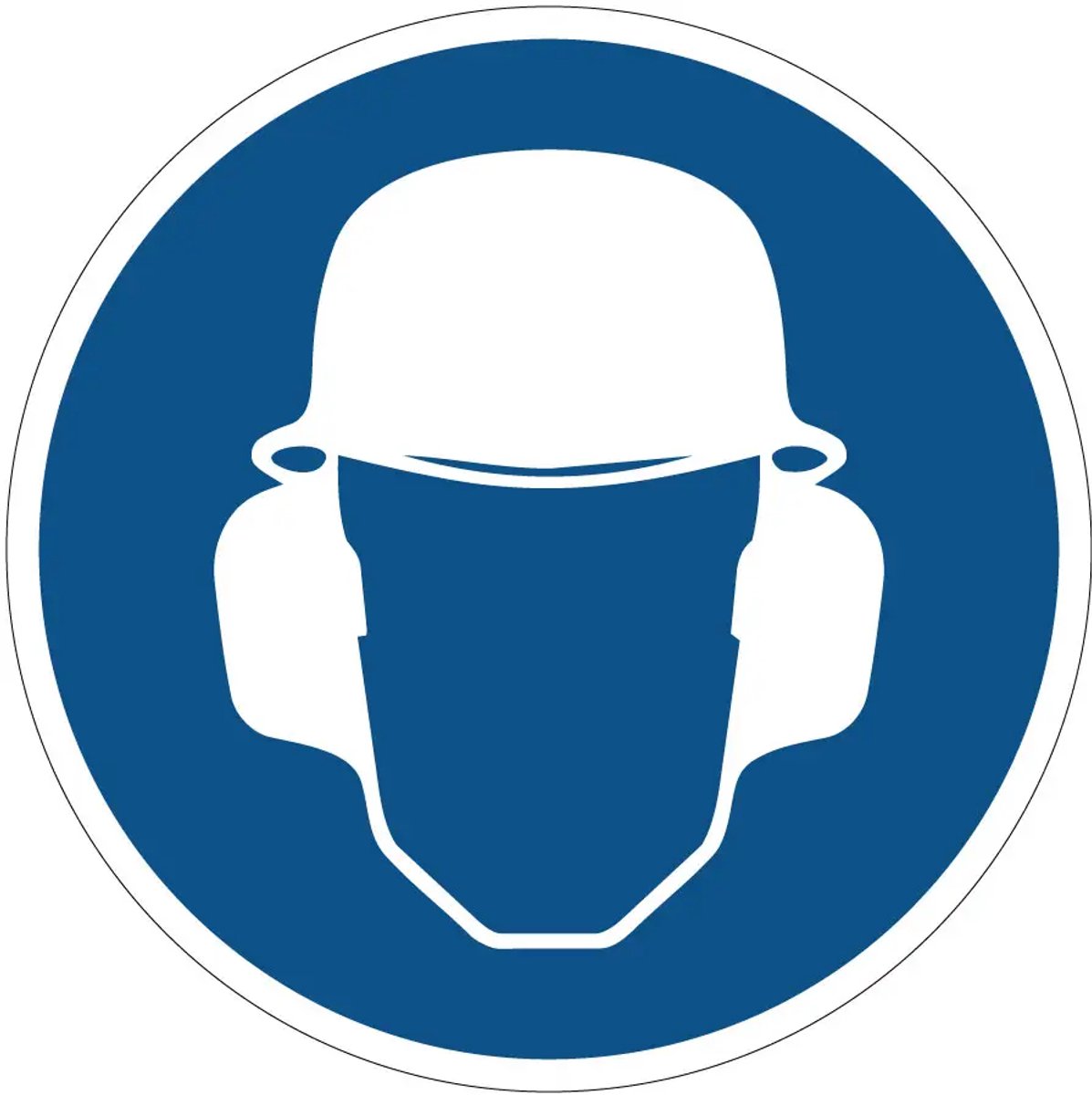 Oorkap en helm verplicht gebodssticker | 10 cm