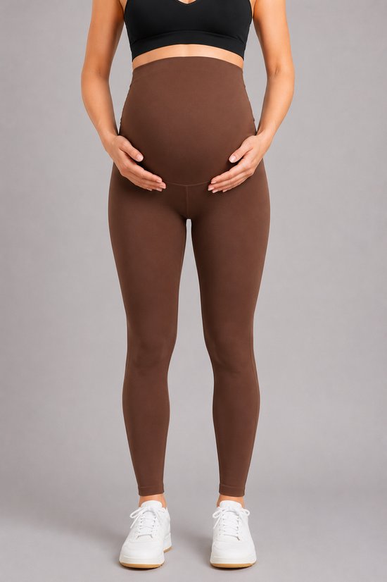 SparkNine Mamamove maternity legging - XL - bruin - zachte stof - comfortabel & ondersteunend - rekbaar - zwangerschapslegging — afbeelding 4