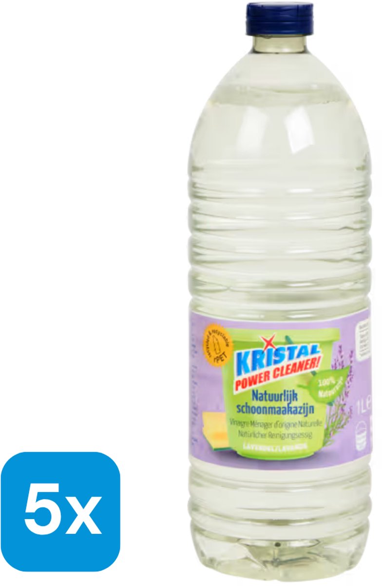 5x1L Kristal natuurlijk schoonmaakazijn Lavendel - allesreiniger