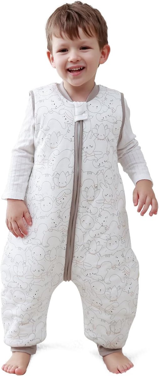 SnelShoppen - Baby Slaapzak Winter met Voeten 2.5 TOG - Katoen, Kinderslaapzak voor Jongens en Meisjes 95-105 cm, 3-4 Jaar, Kattenprint