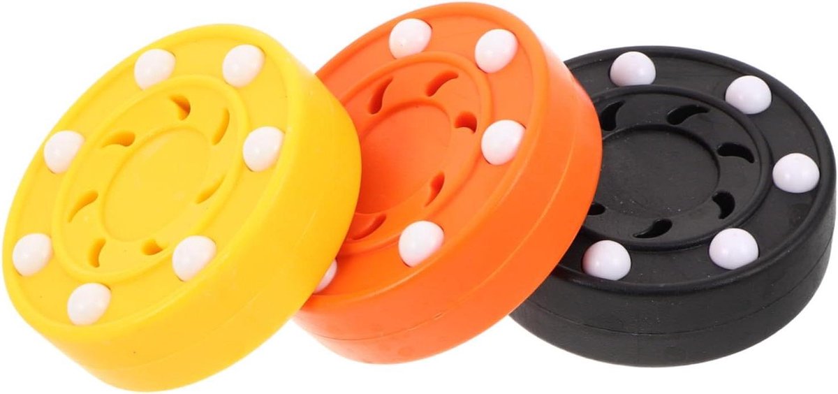 Hockey Pucks met Rollers - Straathockey Pucks - Hockey Training - Realistisch Gewicht en Afmetingen - 8x8x2 cm - Diverse kleuren