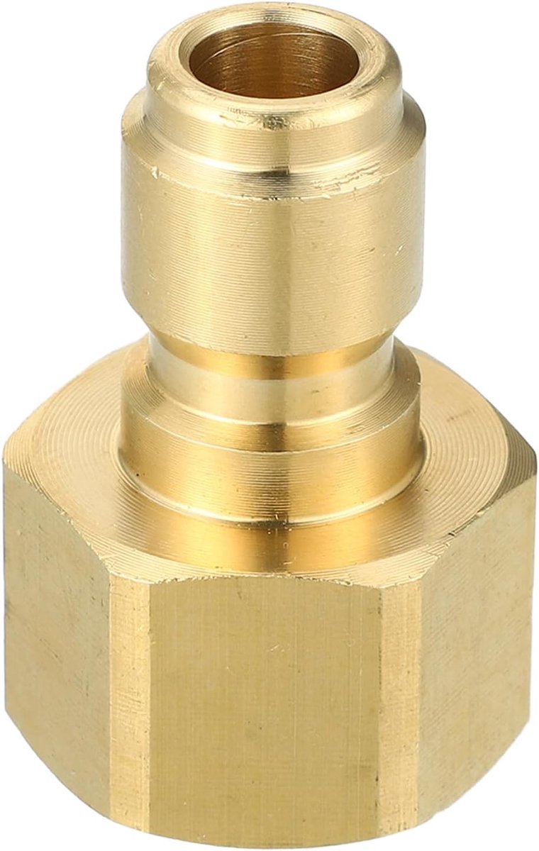 SnelShoppen - Hoge Druk Reiniger Koppeling/Wasgun Adapter Universeel voor Voertuigen - Duurzaam Messing 1/2" - 1 Stuk Koperkleur