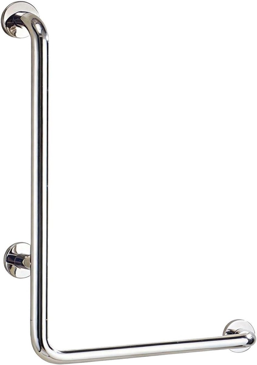 Douchebeugel L-vorm - Veiligheidsbeugel Badkamer - Veiligheid Thuis - Roestvrij Staal - 50x71 cm - Spiegelafwerking